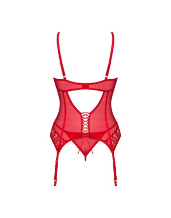 Corset et string Ingridia - Rouge - les nuances du désir