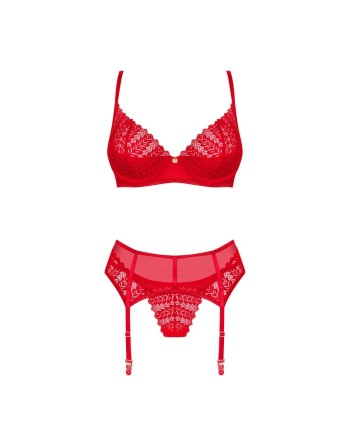 Ensemble 3 pièces Ingridia - Rouge - les nuances du désir