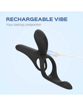 Vibromasseur pour couples contrôlé par application PLEASURE PIVOT - Bleu - les nuances du désir