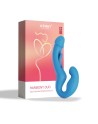 Harmony Duo Strap on vibrant avec tapotage - Bleu - les nuances du désir