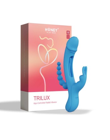 Trilux Rabbit 4 en 1 controlé par application - Bleu - les nuances du désir