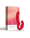 Harmony Duo Strap on vibrant avec tapotage - Rouge - les nuances du désir