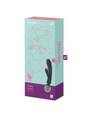 Triple lover Rabbit et Wand Satisfyer - Noir - les nuances du désir