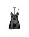 Babydoll et collier First Kiss 249 - noire - les nuances du désir