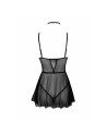 Babydoll et collier First Kiss 249 - noire - les nuances du désir