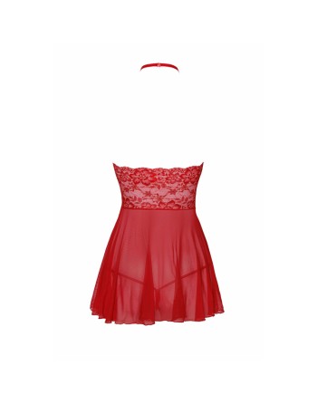 Babydoll et ruban de satin Sexy Kiss 247 - Rouge - les nuances du désir