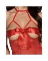 Babydoll et ruban de satin Sexy Kiss 247 - Rouge - les nuances du désir