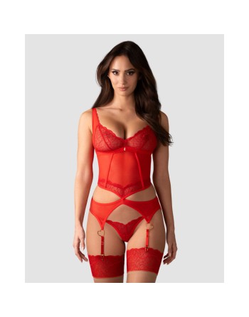 Corset et string Cupide Desir - Rouge - les nuances du désir