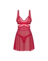 Babydoll et String Cupide Désir  - Rouge - les nuances du désir