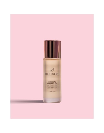 Mini Huile de massage luxueuse Fraises et champagne - 30 ml - les nuances du désir