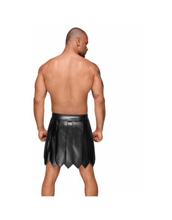 Jupe gladiateur H053 pour homme en cuir écologique avec plis en PVC - les nuances du désir