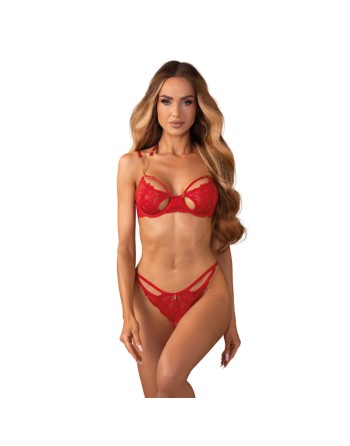 Ensemble lingerie ouvert rouge Matildea - les nuances du désir