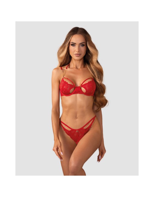 Ensemble lingerie ouvert rouge Matildea - les nuances du désir