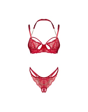 Ensemble lingerie ouvert rouge Matildea - les nuances du désir