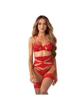 Ensemble lingerie ouvert rouge Matildea - les nuances du désir