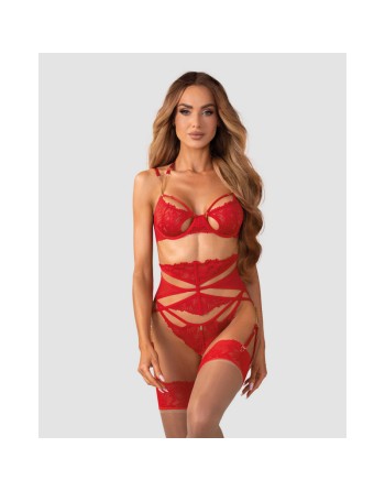 Ensemble lingerie ouvert rouge Matildea - les nuances du désir