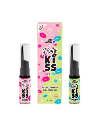 Flirty Kiss - Gels pour sex oral fraise et menthe - les nuances du désir