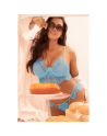 Ensemble 2 pièces en dentelle à cils bleue - les nuances du désir