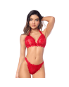 Ensemble sexy 2 pièces en dentelle romantique avec haut et string assorti - les nuances du désir