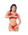 Ensemble sexy 3 pièces peek-a-boo en dentelle avec string et porte-jarretelles - les nuances du désir